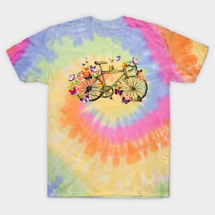 Butterfly flower racing bicycle T-Shirt T-Shirt